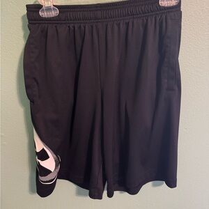 Under Armour Black Athletic Shorts with White Logo Detail